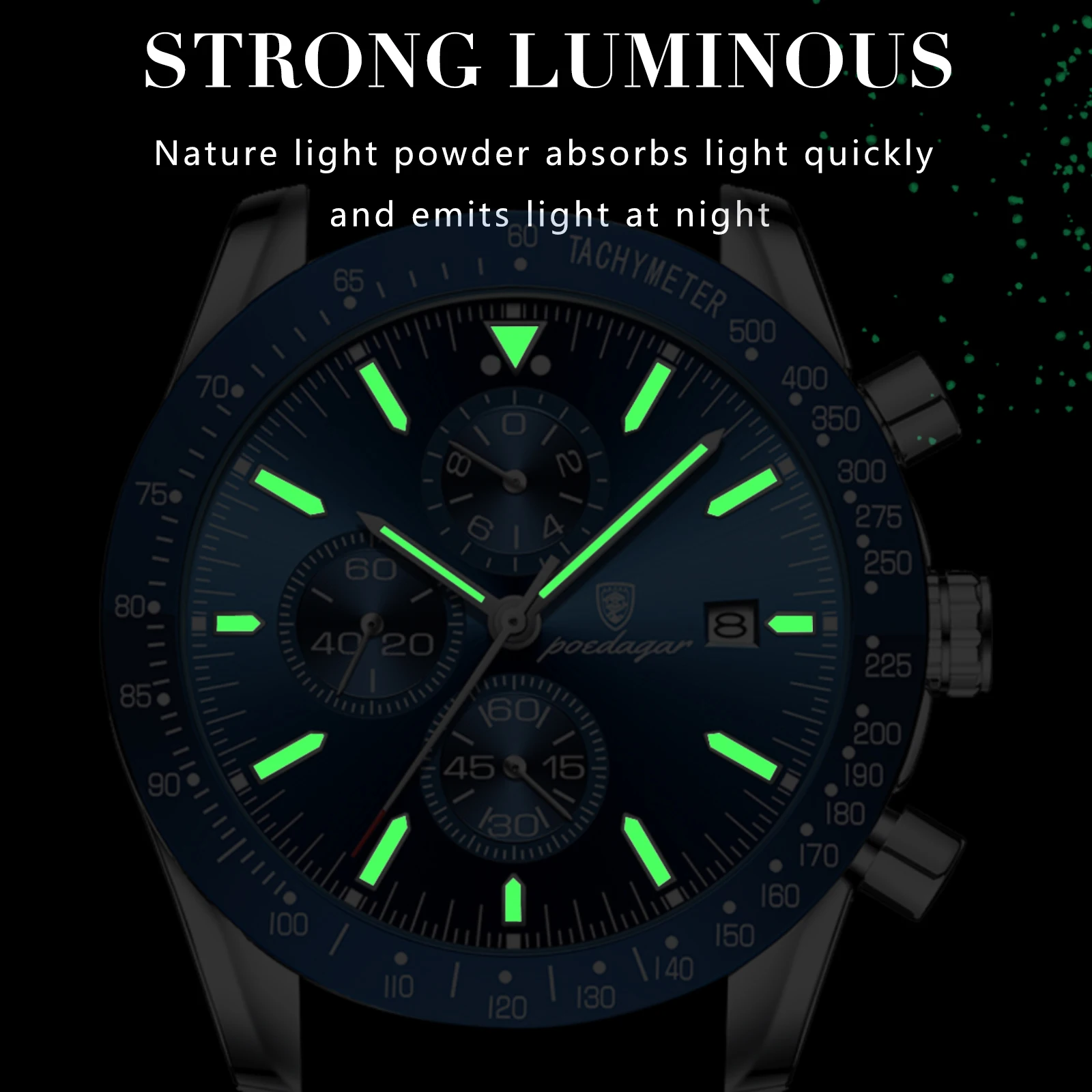 POEDAGAR Luxury Men Watch High Quality Fashion Chronograph Waterproof Luminous Date Stainless Steel Quartz Watch Man Clock Reloj 4