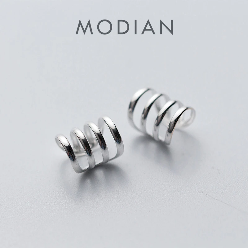 Modian Minimalism Hollow out Design Clip Earrings Fashion Charm For Women Girls Real 925 Sterling Silver Female Jewelry Gift 1