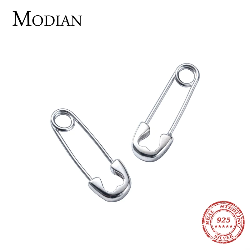 Modian New Special Design Clips Fashion Jewelry Real 925 Sterling Silver Simple Rock Stud Earrings For Women Party Earring Gift 1
