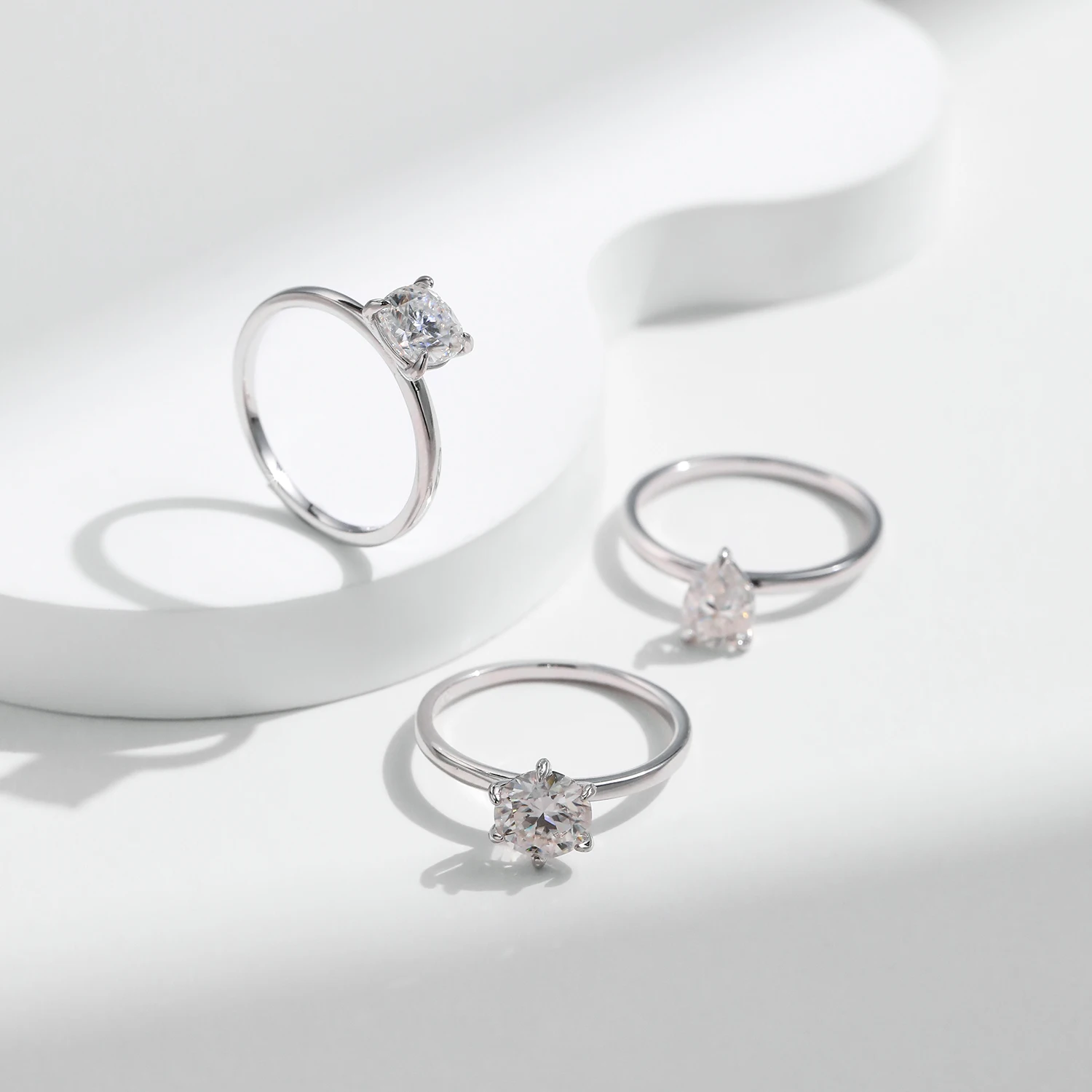 MODIAN Pear Round Square Moissanite Ring 925 Sterling Silver Wedding D Color Lab Created Diamond Rings For Women Fine Jewelry 6