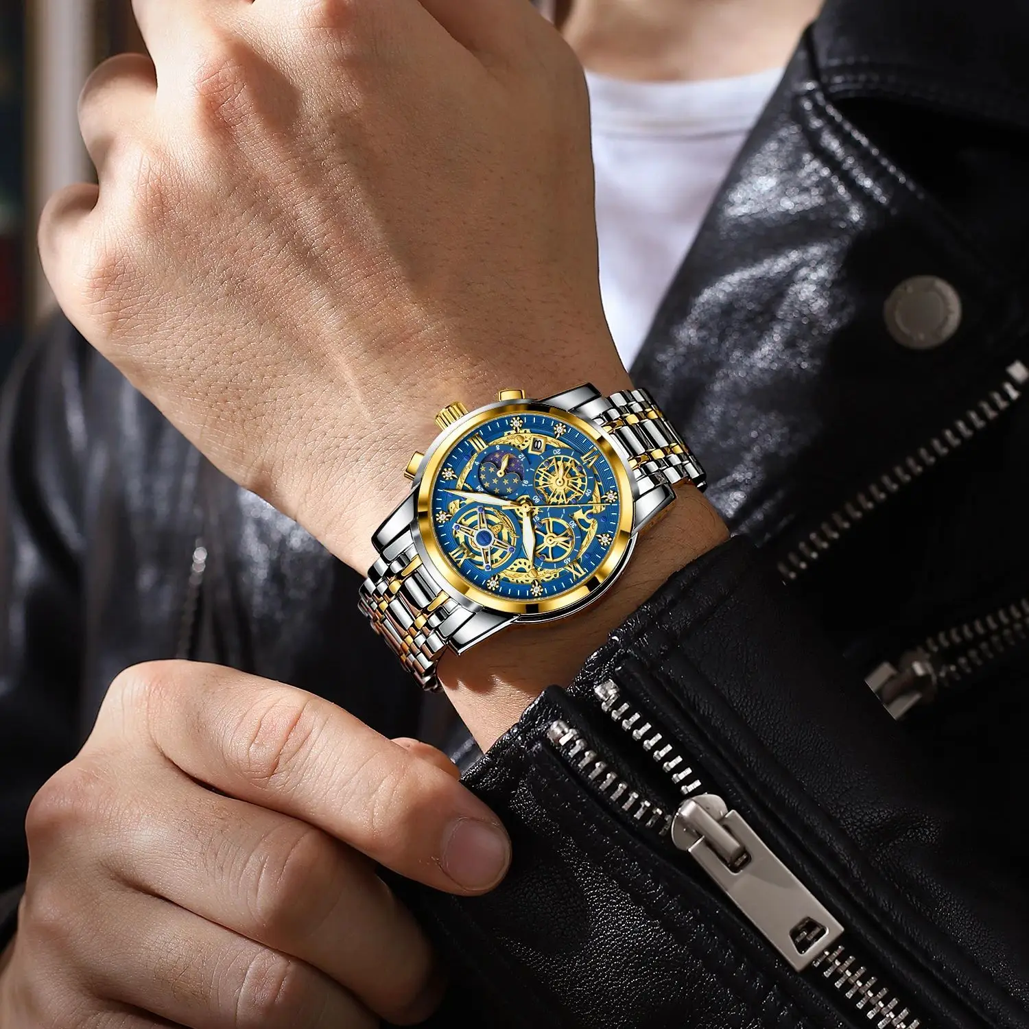 POEDAGAR Luxury High Quality Man Watch Waterproof Luminous Chronograph Date Men Watch Stainless Steel Quartz Men's Watches Reloj 6