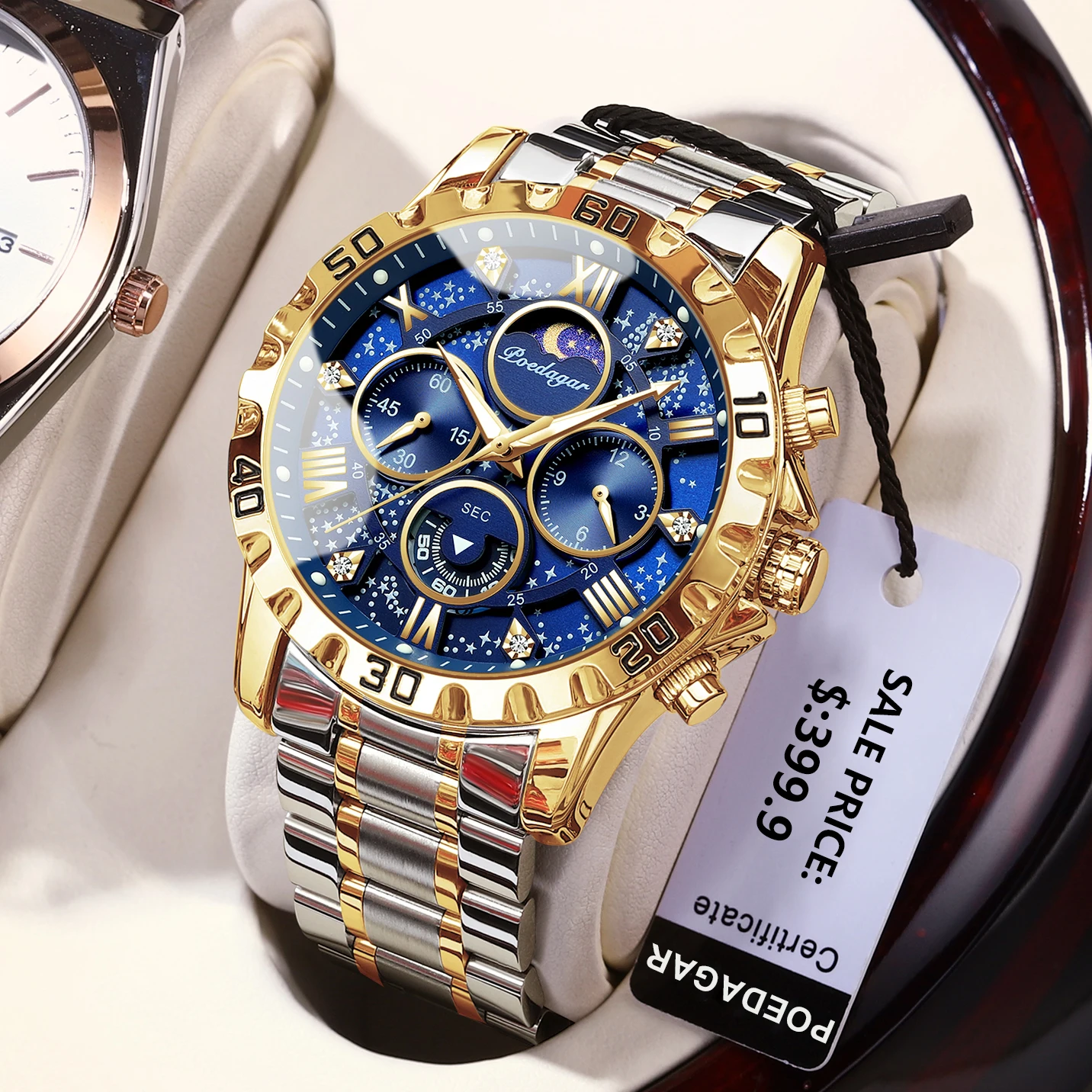 POEDAGAR Top Sports Watch For Men Waterproof Luminous Chronograph Man Wristwatch Stainless Steel Men's Quartz Watches Male Reloj 1