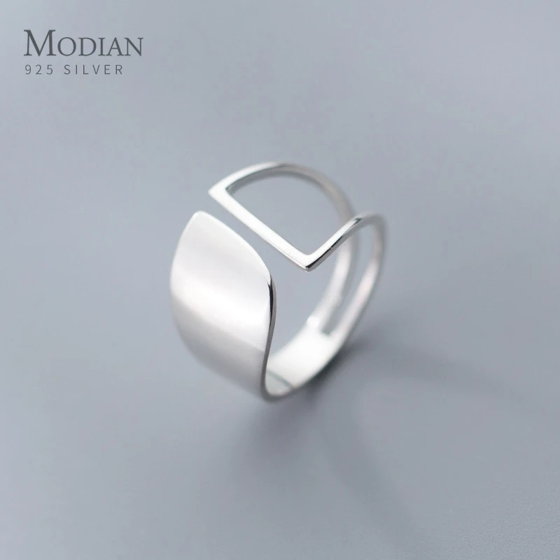 Modian Fashion Design Geometric Exquisite Silver Finger Ring For Women Real 925 Sterling Silver Hollow Star Fine Jewelry Bijoux 1