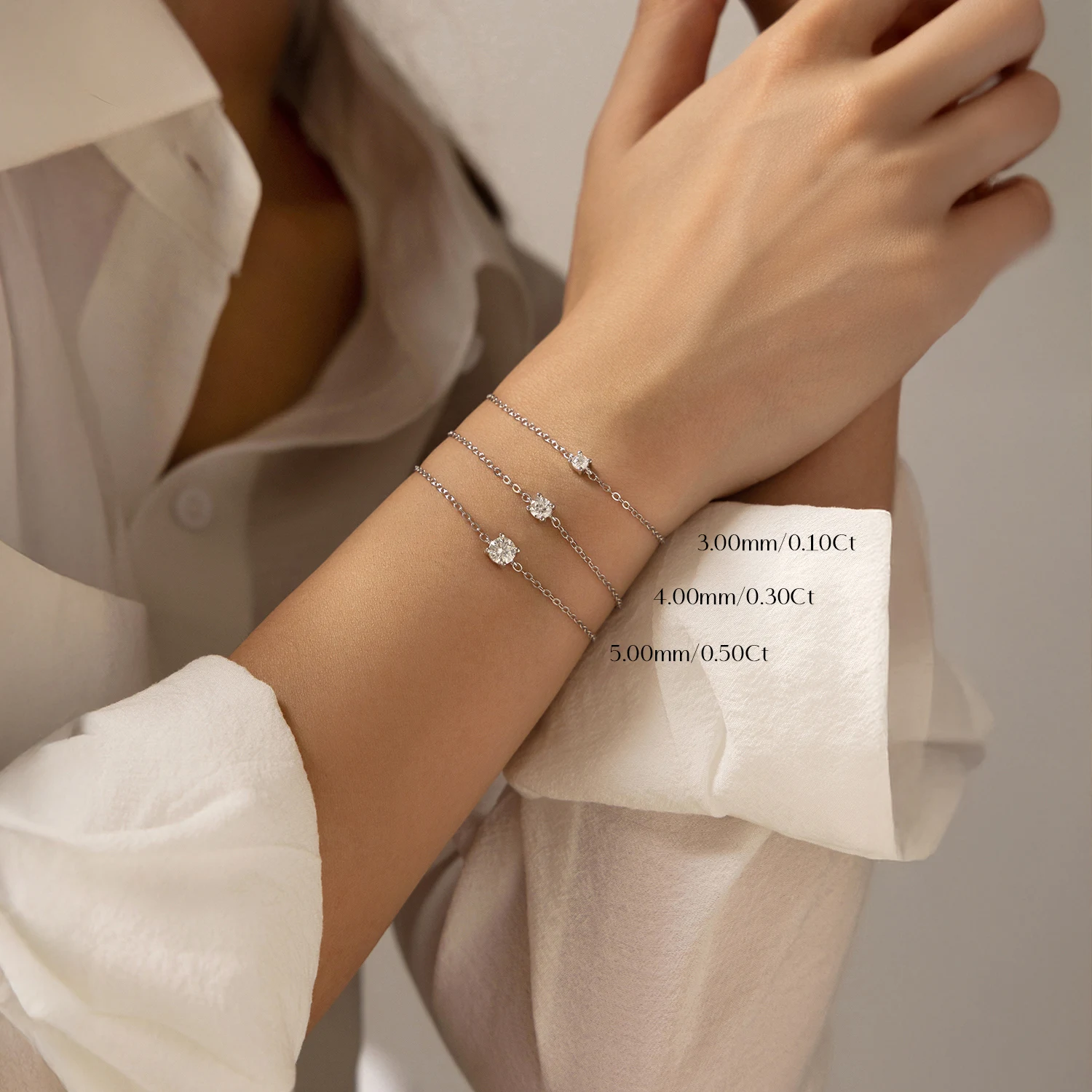 MODIAN D Color Moissanite Bracelet 925 Sterling Silver Classic Minimalist Daily Link Chain Bracelet For Women Fine Jewelry 2