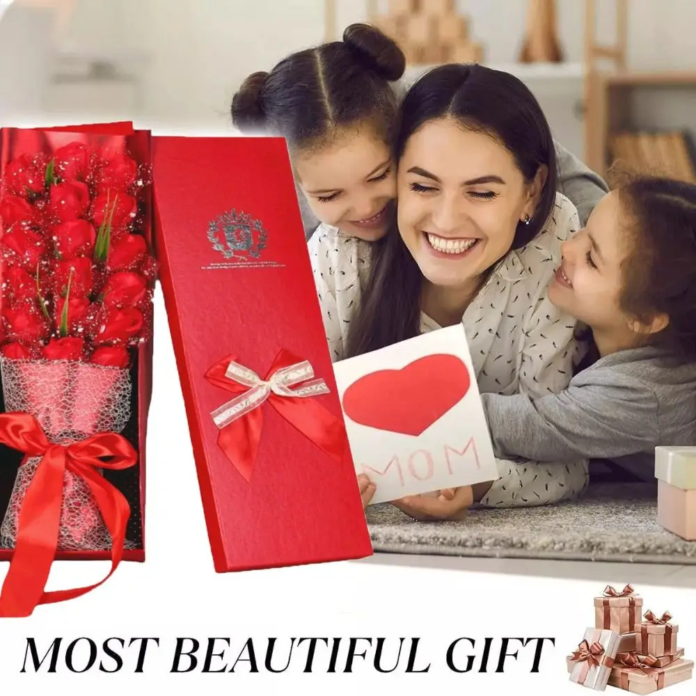 18PCS Multi-Use Soap Flower Bouquet with Gift Box Luxury Soap Florals Simulation Rose Bouquet Wife Girlfriend Gift 4