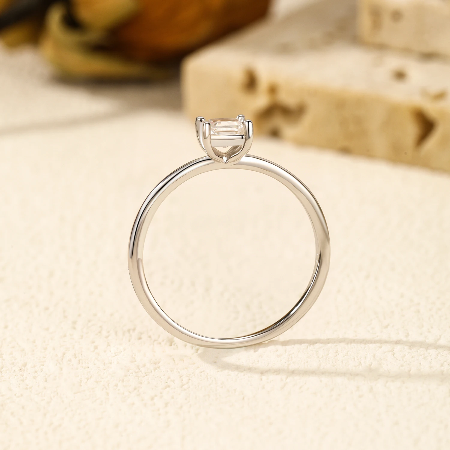 MODIAN Emerald Cut D Color Square Moissanite 925 Sterling Silver Classic Finger Rings For Women Wedding Statement Jewelry 5