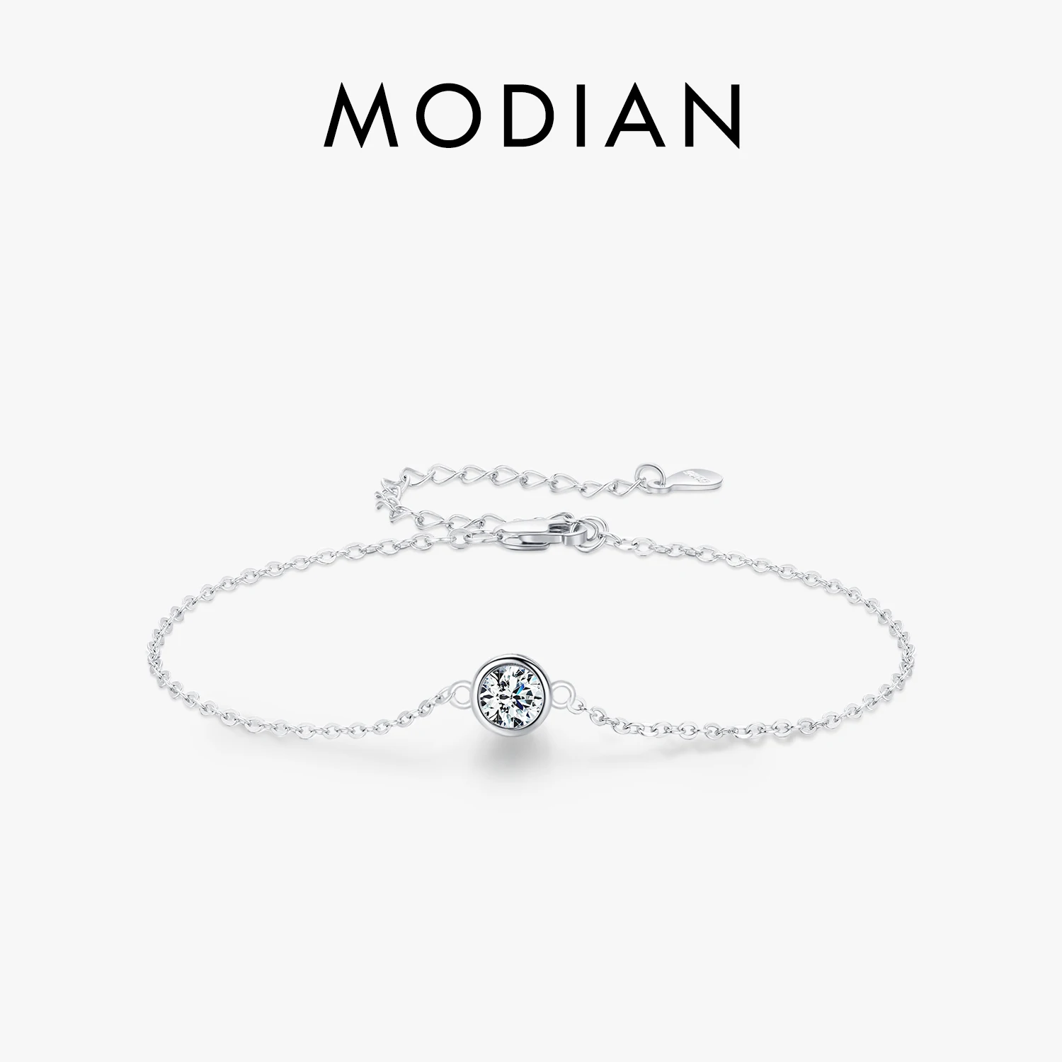 MODIAN 0.5CT Moissanite Bracelet 925 Sterling Silver Classic Link Chain Charms Bracelets For Women Luxury Wedding Jewelry 1