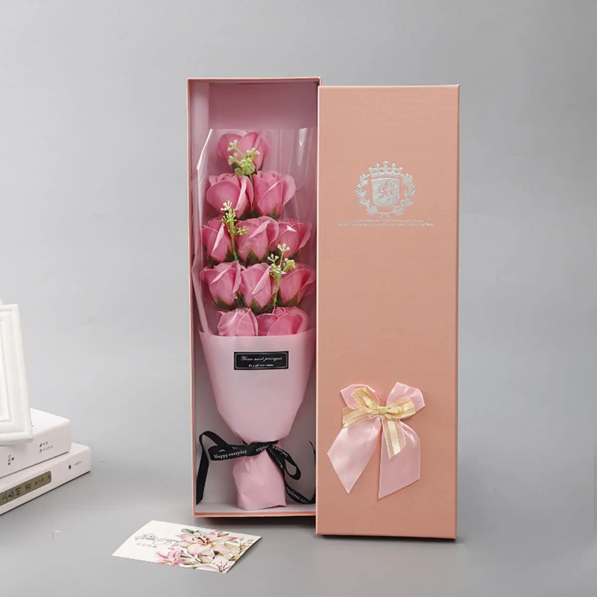Rose Flowers Set Room Home Decoration Gift Box for Women Table Accessories New Year's Decors 6