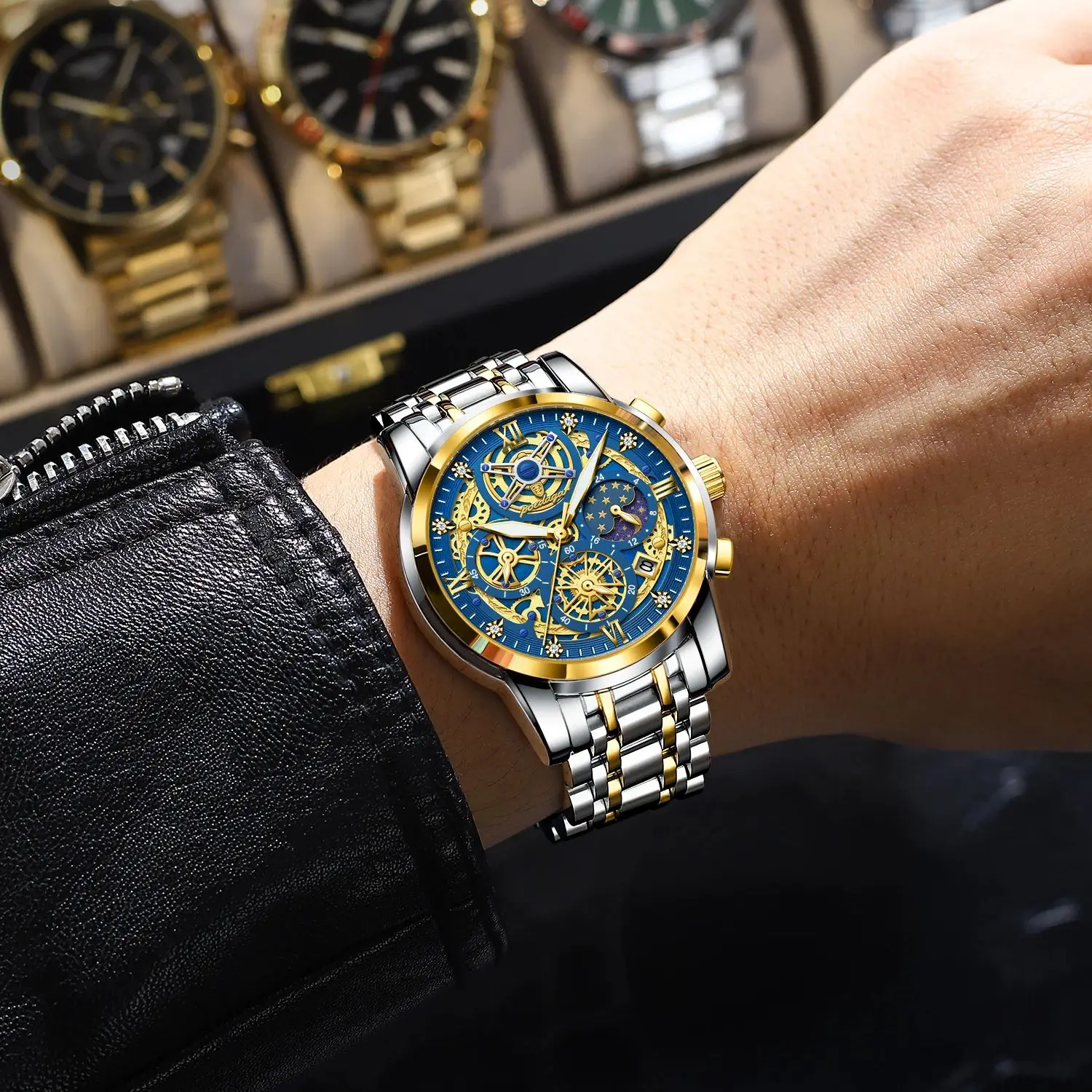 POEDAGAR Luxury High Quality Man Watch Waterproof Luminous Chronograph Date Men Watch Stainless Steel Quartz Men's Watches Reloj 5