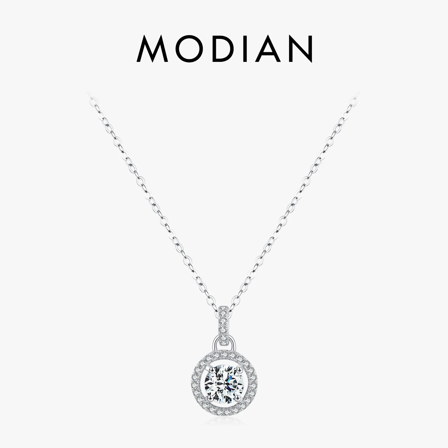 MODIAN 1 Carat D color Moissanite Pendant Necklace For Women 925 Sterling Silver Wedding Bridal Fine Jewelry With Certificate 1