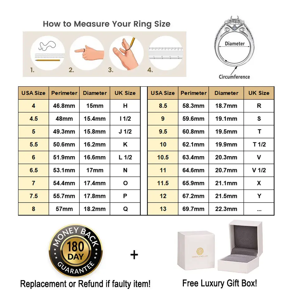 Newshe D Color Men’s Moissanite Wedding Bands 925 Sterling Silver Promise Rings for Him Eternity Round Cut Pave Setting Jewelry 6