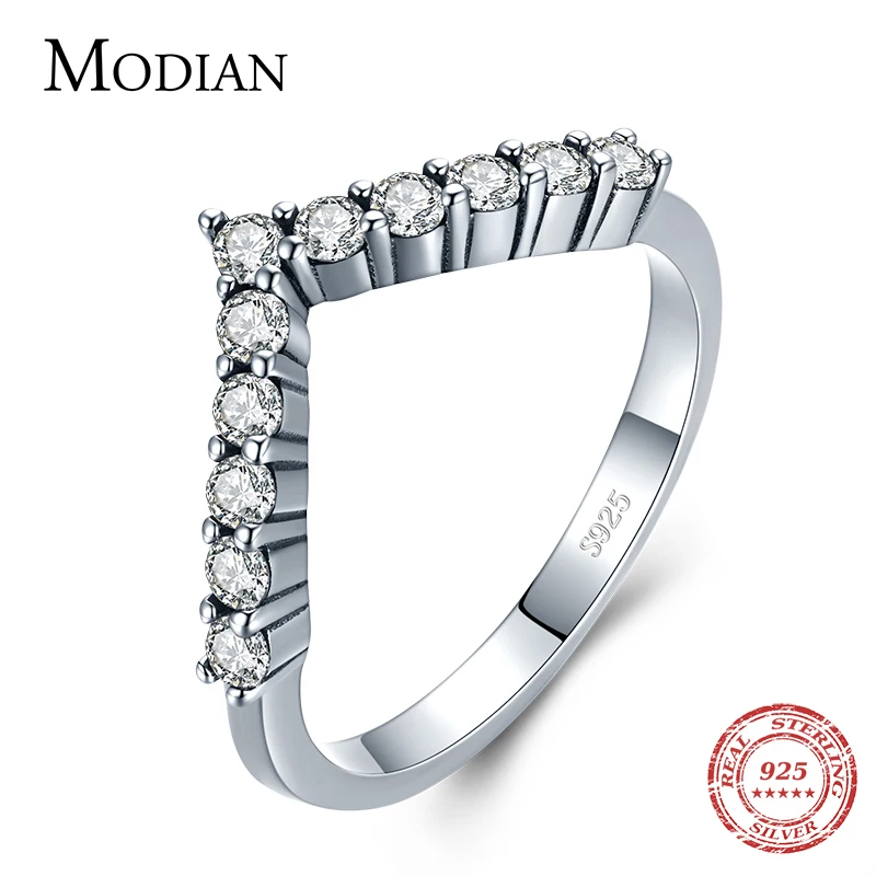 MODIAN Vintage Arrow Ring Real 925 Sterling Silver Fashion Stackable Exquisite Finger Rings For Women Fine Jewelry Accessories 1