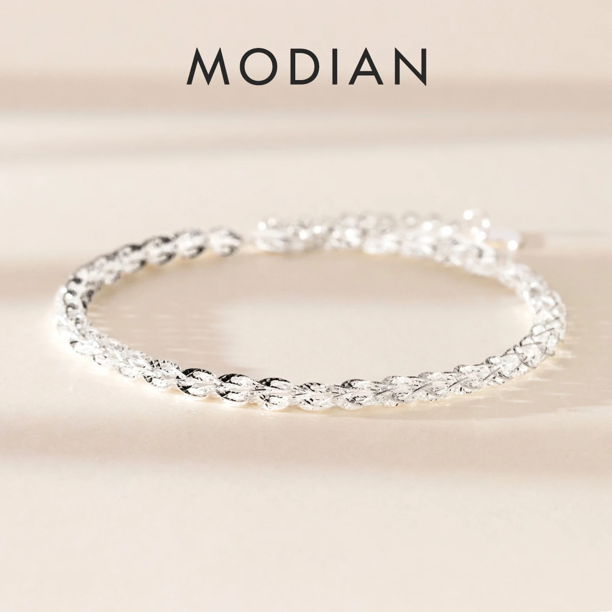 Modian Authentic 925 Sterling Silver Gypsophila Bracelet Link Chain Bangle for Women Korea Style Wedding Engagement Fine Jewelry 1