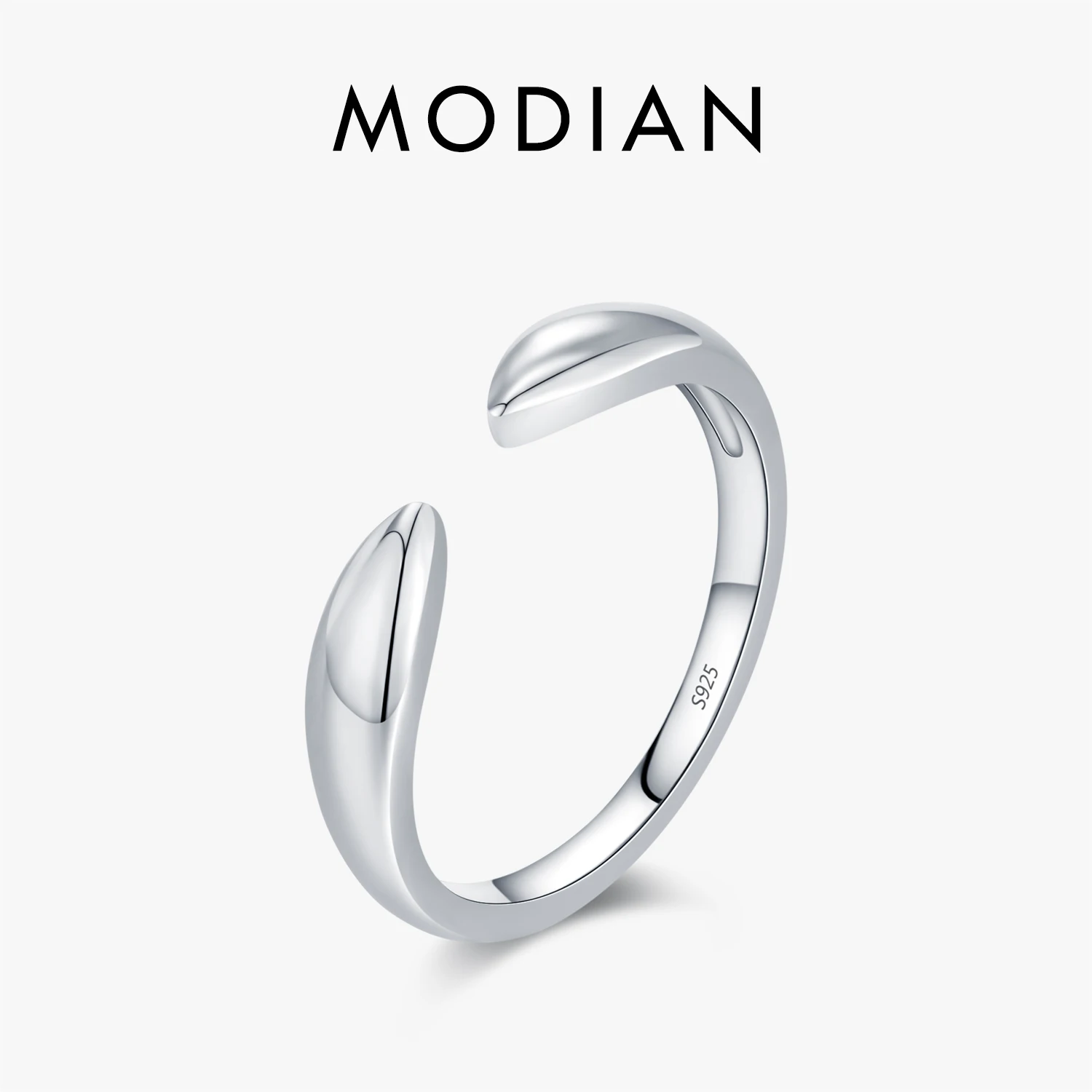 MODIAN Original Design Rings 925 Sterling Silver Fashion Geometric Adjustable Finger Rings For Women Stackable Fine Jewelry 1