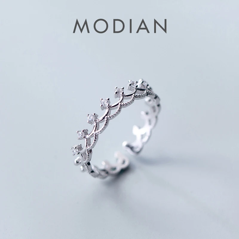Modian Special Design Crown Clear CZ Fashion 925 Sterling Silver Finger Rings For Women Charm Exquisite Sterling Silver Jewelry 1
