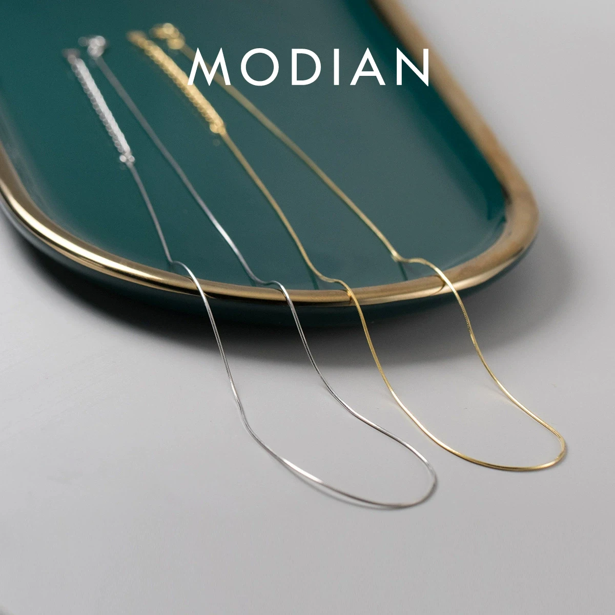 Modian Classic Basic Chain 100% 925 Sterling Silver Lobster Clasp Adjustable Necklace for Women Snake Bone Chain Fine Jewelry 1