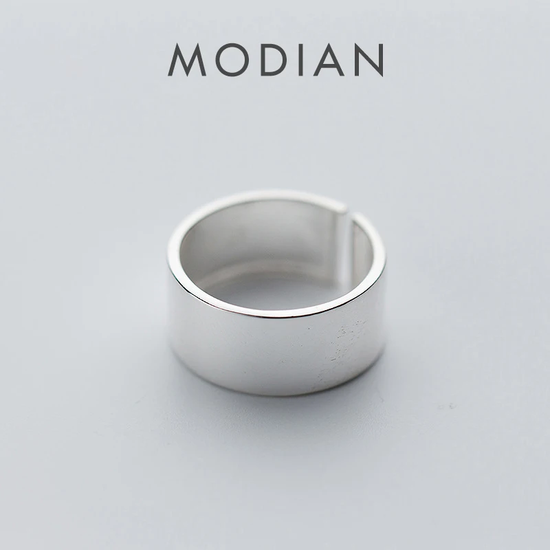 Modian Classic Authentic 925 Sterling Silver Frosted Punk Wide Ring for Women Free Size Ring Hiphop Style Fine Jewelry 2025 New 1
