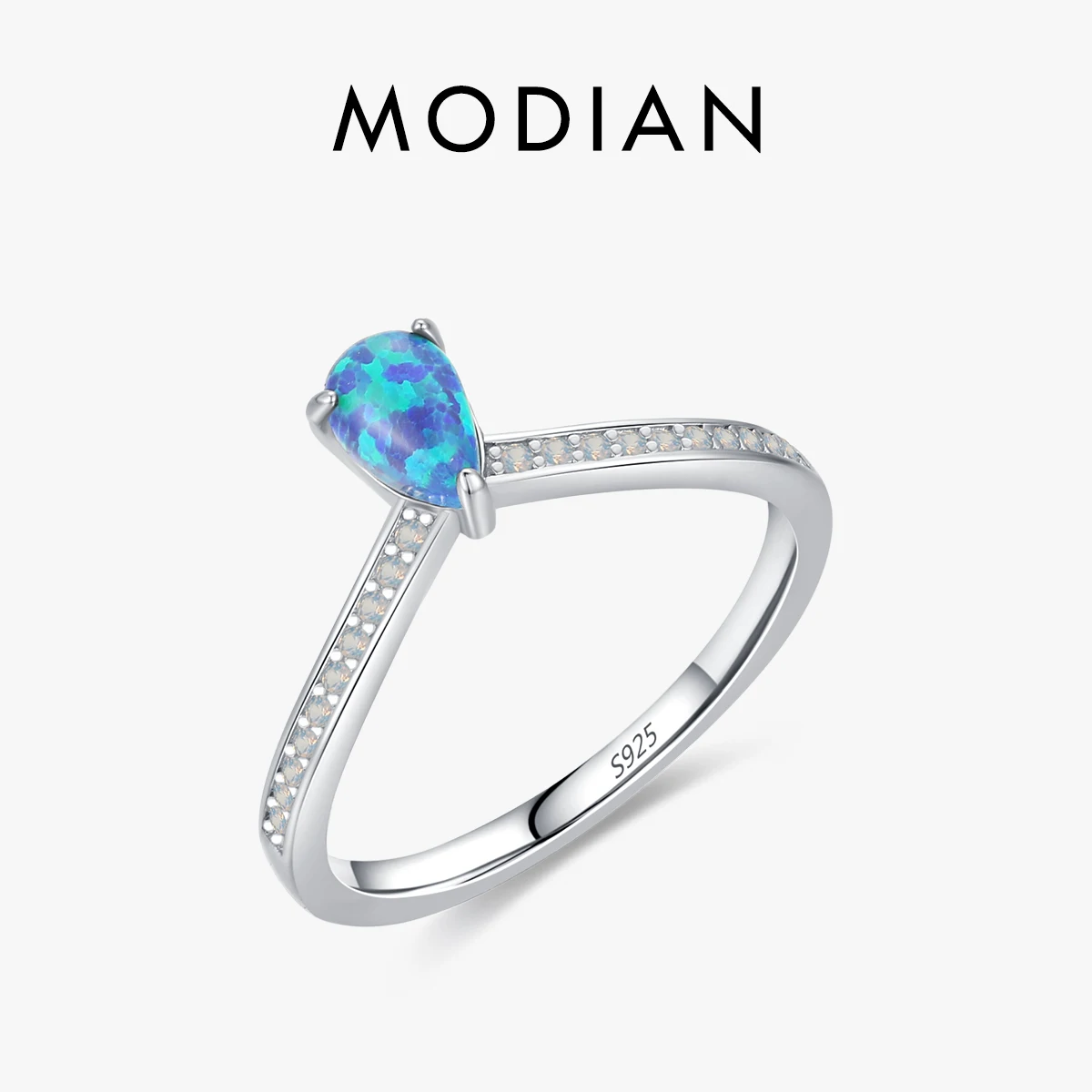 MODIAN 2023 925 Sterling Silver Exquisite Opal Rings For Women Fashion Sense Of Design Wedding Anniversary Gift Fine Jewelry 1