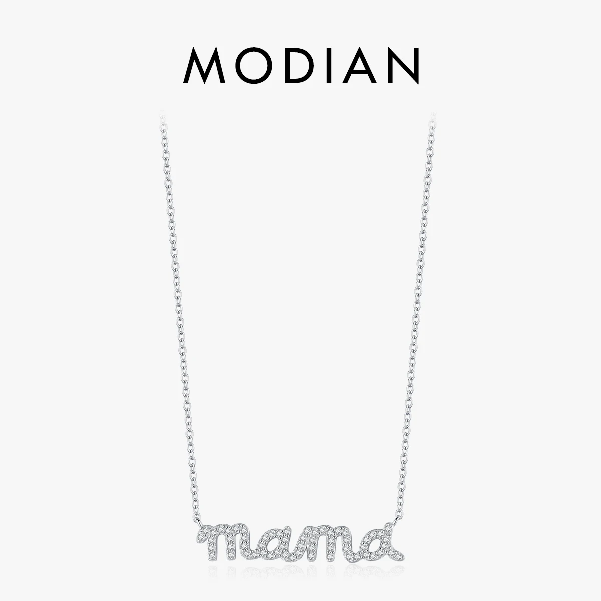 MODIAN 925 Sterling Silver Pave Setting CZ Sparkling Pendant Necklaces Trendy Gold Color Link Chain For Women Fine Jewelry Gifts 1