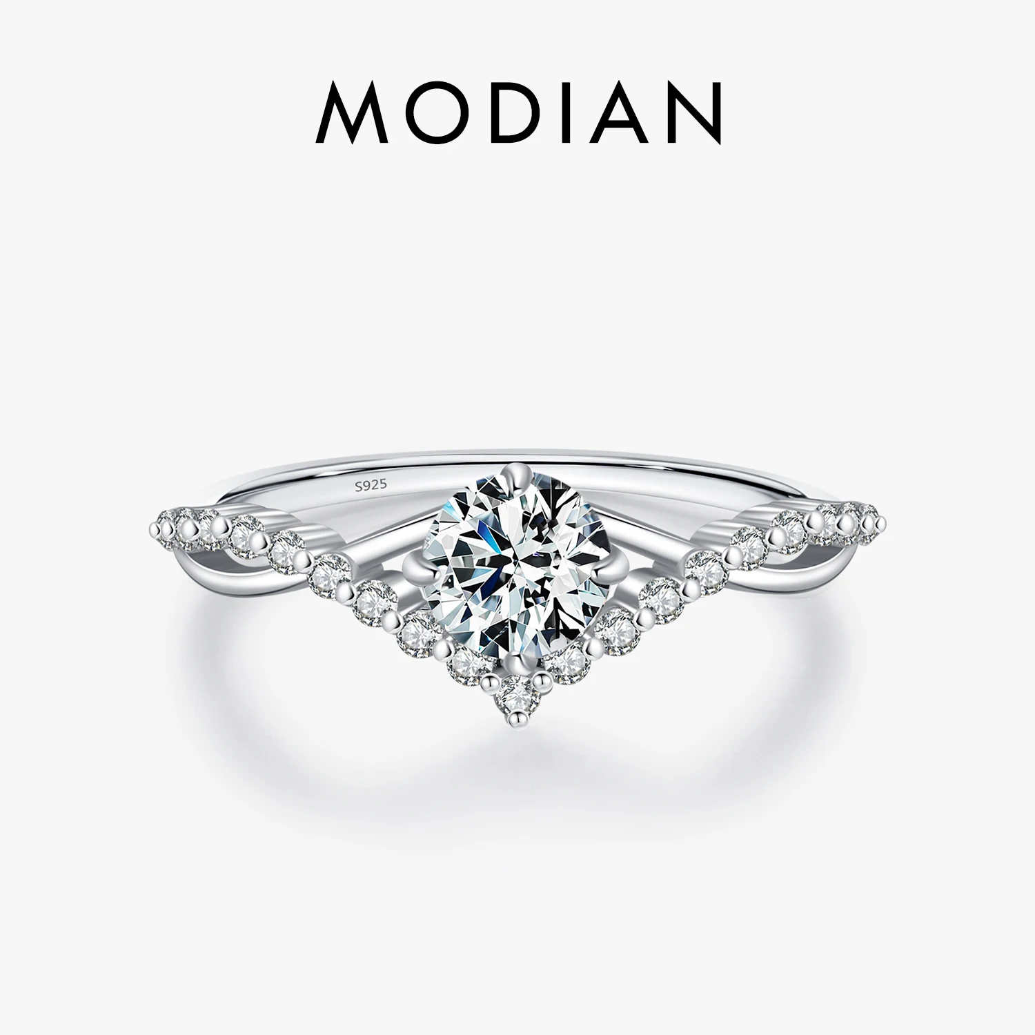 MODIAN Crown D Color Moissanite Ring Delicate Lab Diamond Ring 925 Sterling Silver For Women Wedding Engagement Jewelry 1