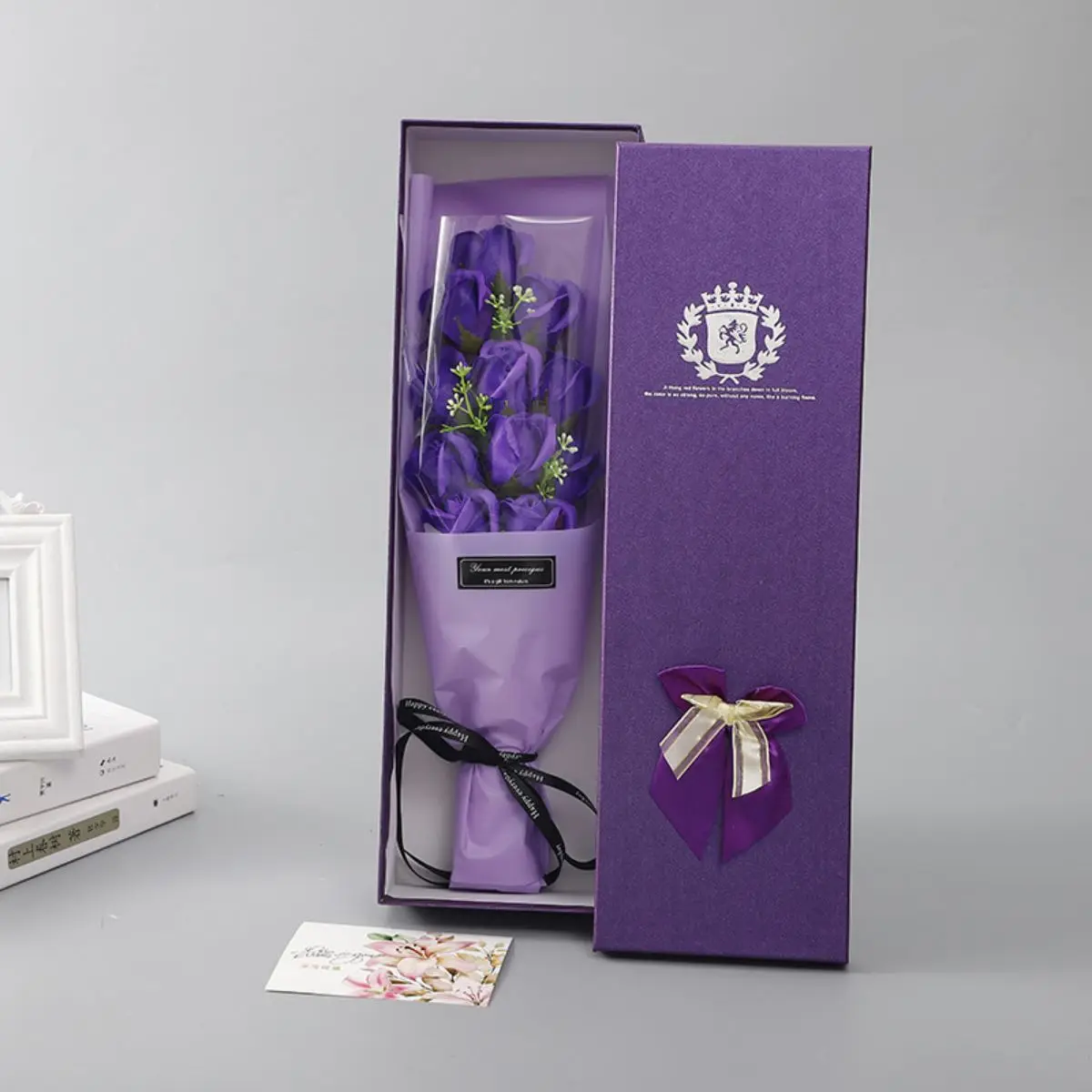 Rose Flowers Set Room Home Decoration Gift Box for Women Table Accessories New Year's Decors 5