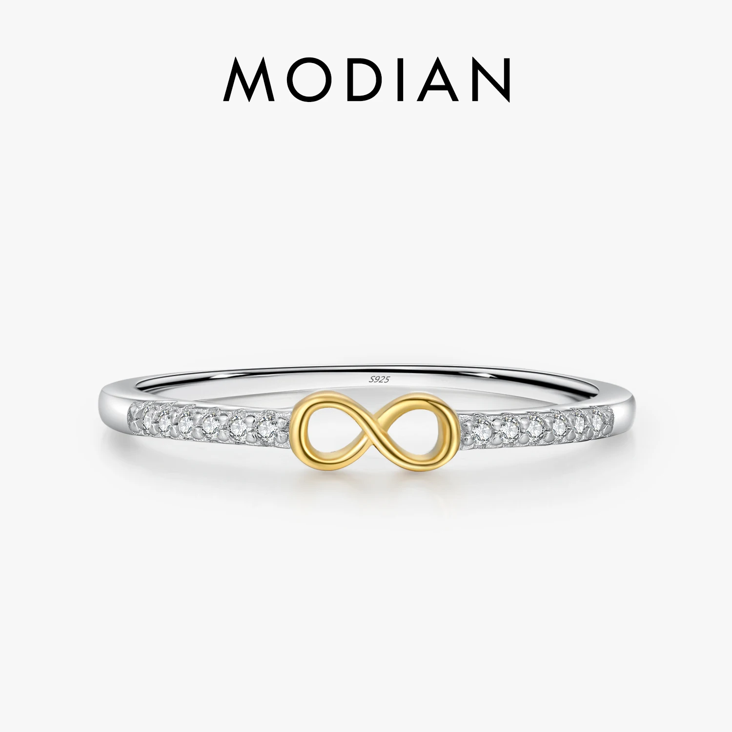 MODIAN 925 Sterling Silver Hollow Infinite Love Romantic Finger Ring Trendy Pave Setting CZ Stackable Jewelry For Women Gifts 1