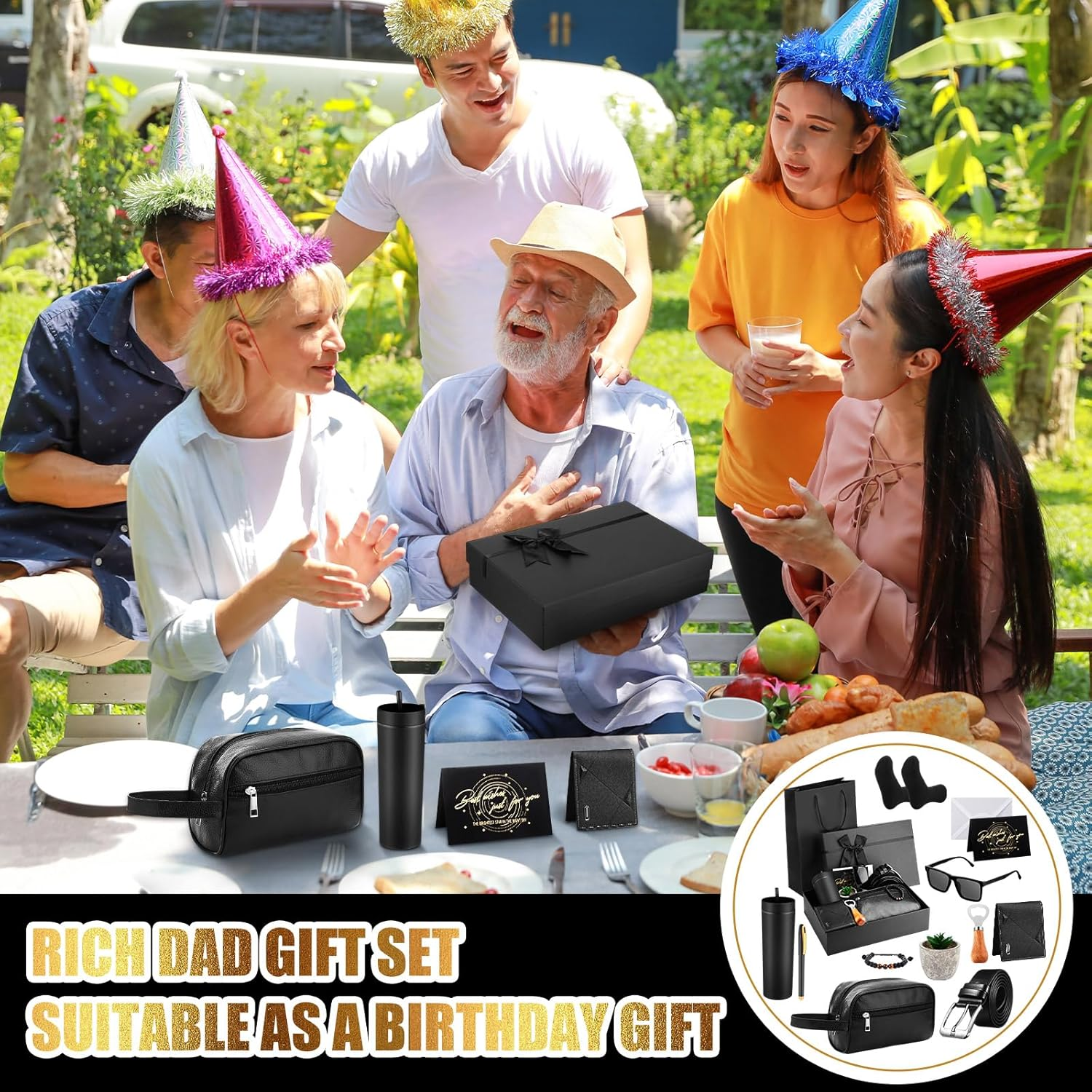 13pc Birthday Gift Basket for Men – Tumbler, Toiletry & Essentials Set - Image 5