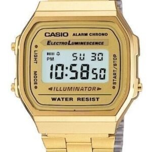 CASIO MEN'S GOLD TONE STAINLESS STEEL DIGITAL WATCH A168WG