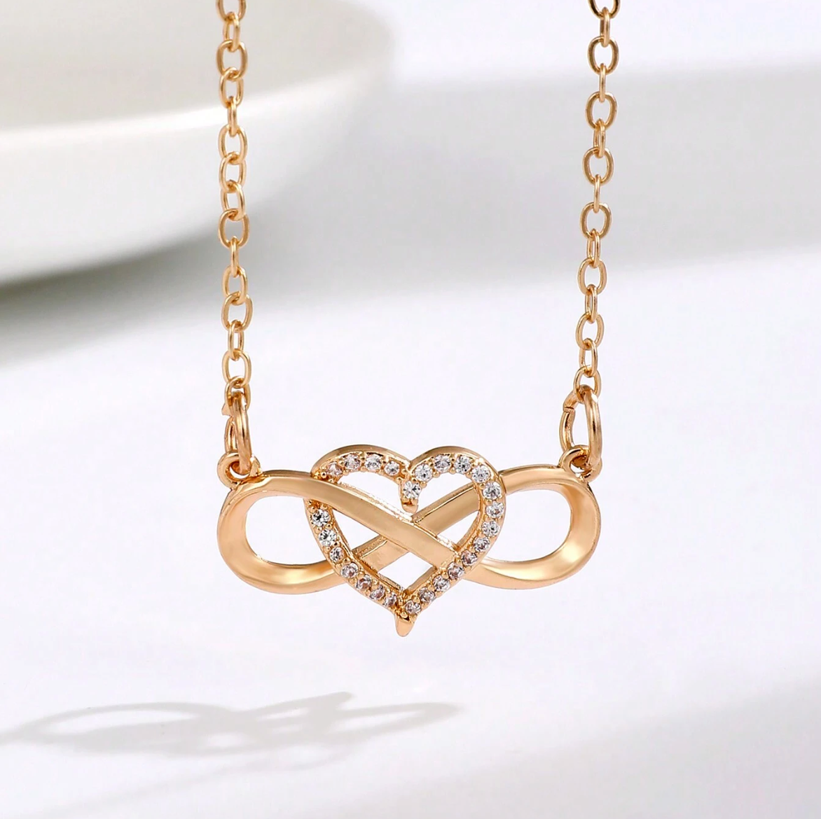 Women's Necklace Infinity Heart Cubic Pendant Stainless Steel Chain Woman Charm | eBay - Image 4