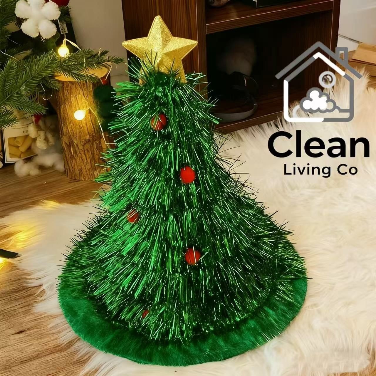 Christmas Tree Hats Xmas Hat Santa Hats Glitter Tinsel Hat Holiday - Image 5