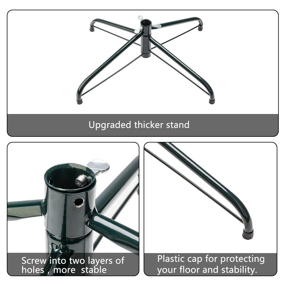 NEW Artificial Christmas Tree 6ft with Metal Stand Folding Green White - Image 2