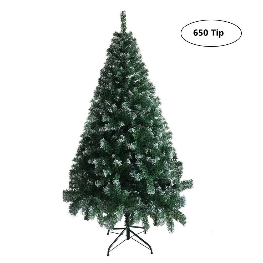 NEW Artificial Christmas Tree 6ft with Metal Stand Folding Green White - Image 5