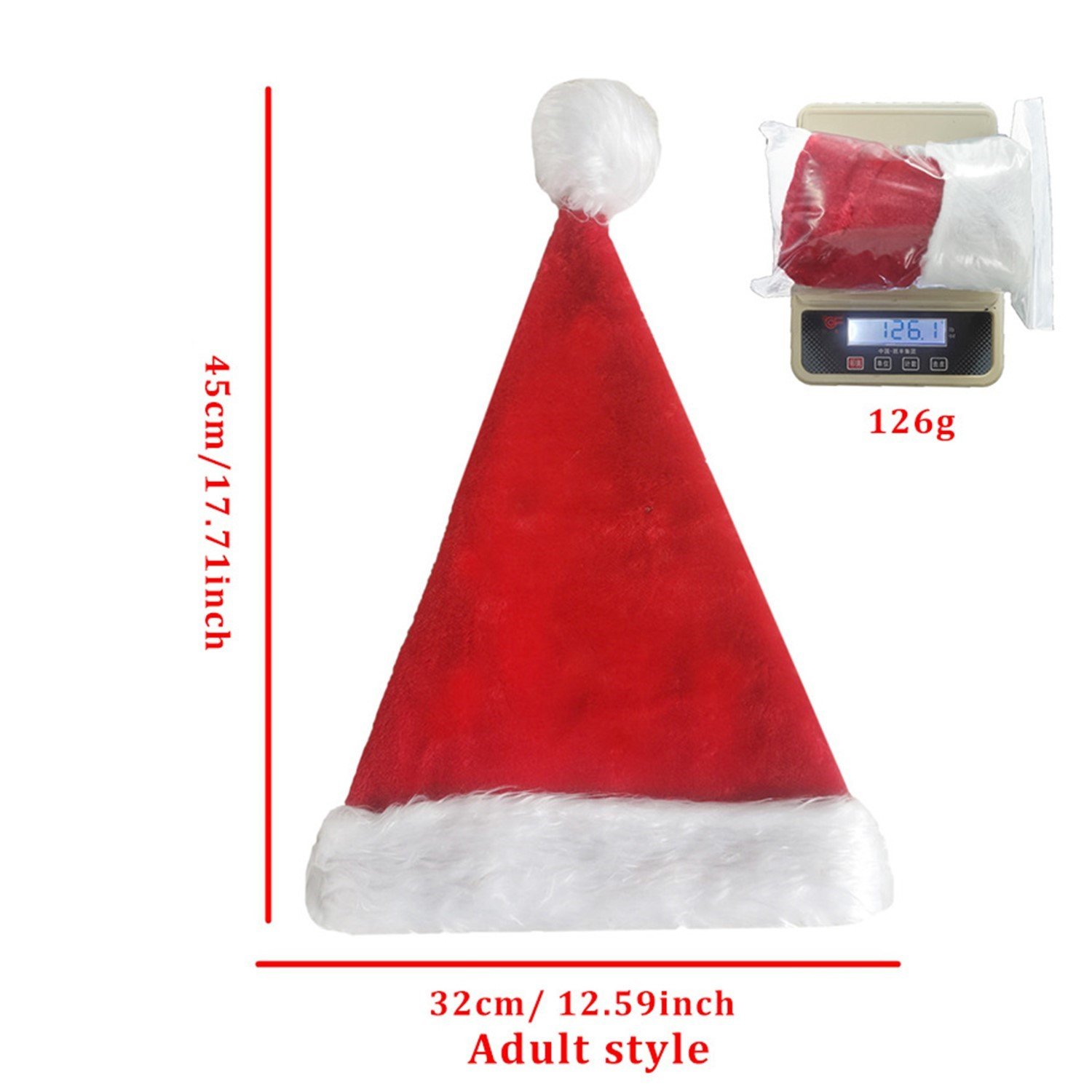 Light-up Santa Hat Christmas Hats Adults Plush Xmas LED Light Hat for New Year - Image 4